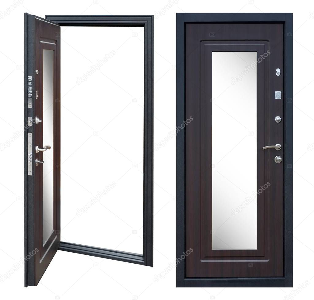 Models of entrance metal doors (isolated)