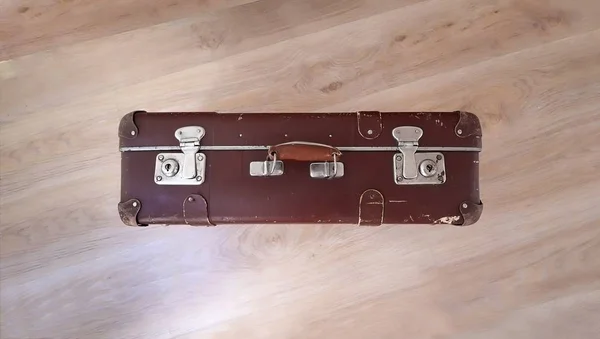 Old Suitcase Floor Empty Room — Stock Photo, Image