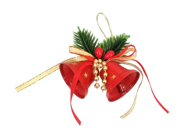 Christmas Bells Leksak Isolerad Vit Bakgrund — Stockfoto