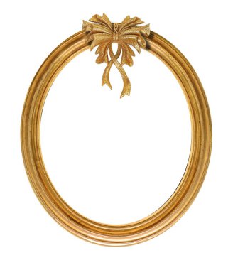 Beyaz bir arka plan üzerinde süslemeleri ile altın çerçeveli çerçeve