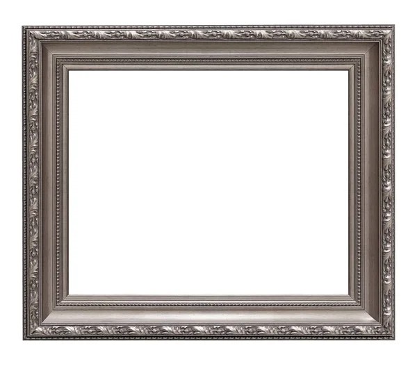 Beyaz arkaplanda izole edilmiş resimler, aynalar veya fotoğraf için gümüş çerçeve