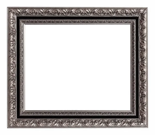 Silver Frame Paintings Mirrors Photo Isolated White Background — Stock Photo, Image