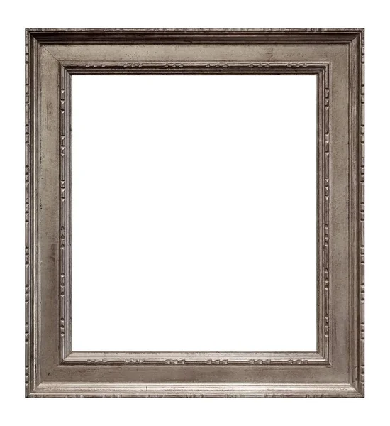 Silver Frame Paintings Mirrors Photo Isolated White Background Stock Photo