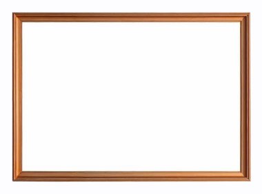 Beyaz arkaplanda izole edilmiş resimler, aynalar veya fotoğraf için altın çerçeve