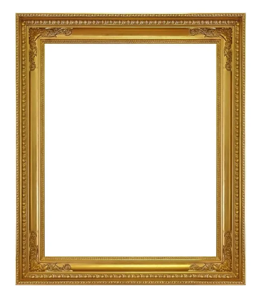 Moldura Dourada Para Pinturas Espelhos Fotos Isoladas Sobre Fundo Branco — Fotografia de Stock