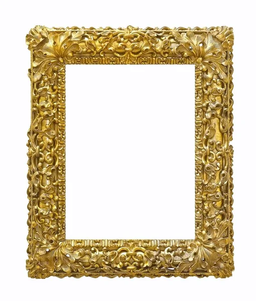 กรอบส ทองส าหร บภาพวาด กระจกหร อภาพถ ายท แยกจากพ นหล ขาว — ภาพถ่ายสต็อก