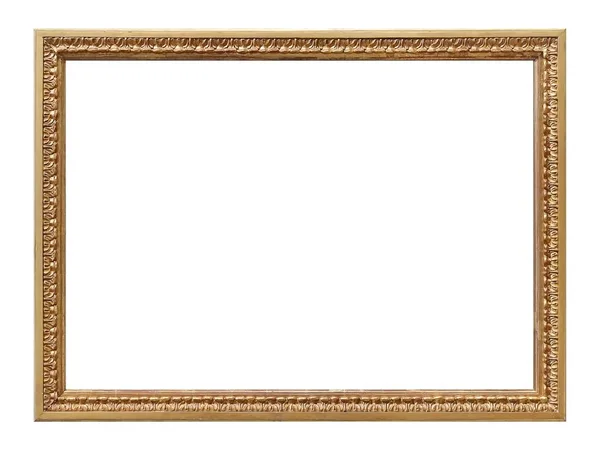 Zlatý Rám Pro Obrazy Zrcadla Nebo Fotografie Izolované Bílém Pozadí — Stock fotografie