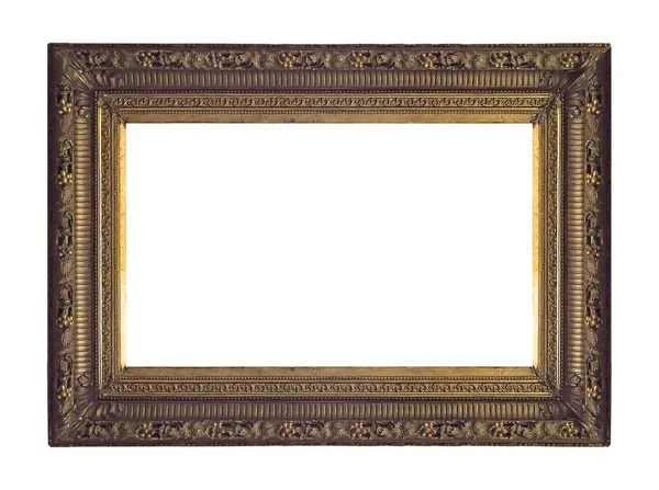 Χρυσό Πλαίσιο Για Πίνακες Καθρέφτες Φωτογραφία Που Απομονώνονται Λευκό Φόντο — Φωτογραφία Αρχείου