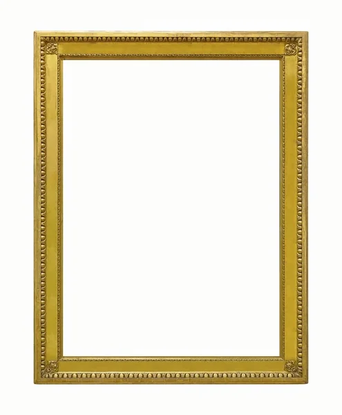 Moldura Dourada Para Pinturas Espelhos Fotos Isoladas Sobre Fundo Branco — Fotografia de Stock