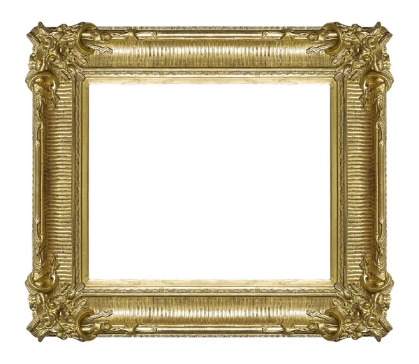 白色背景下孤立的绘画 镜子或照片的金框 — 图库照片
