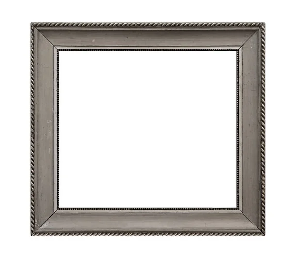 Zilveren Frame Voor Schilderijen Spiegels Foto Geïsoleerd Witte Achtergrond — Stockfoto