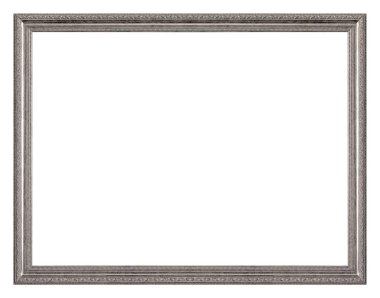 Beyaz arkaplanda izole edilmiş resimler, aynalar veya fotoğraf için gümüş çerçeve