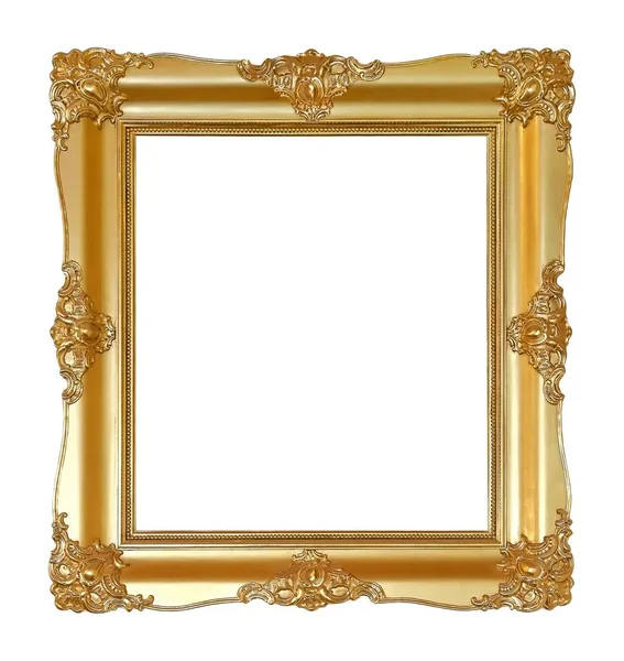 Golden Frame Paintings Mirrors Photo Isolated White Background — Stock Photo, Image