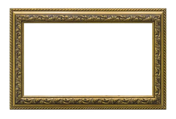 Goldener Rahmen Für Gemälde Spiegel Oder Foto Isoliert Auf Weißem — Stockfoto