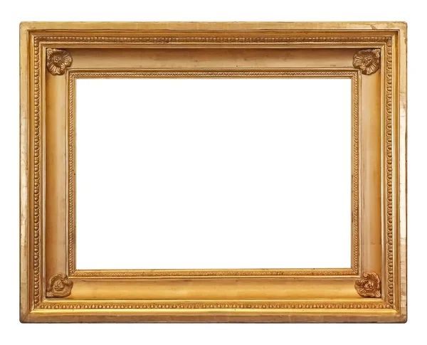 Moldura Dourada Para Pinturas Espelhos Fotos Isoladas Sobre Fundo Branco — Fotografia de Stock