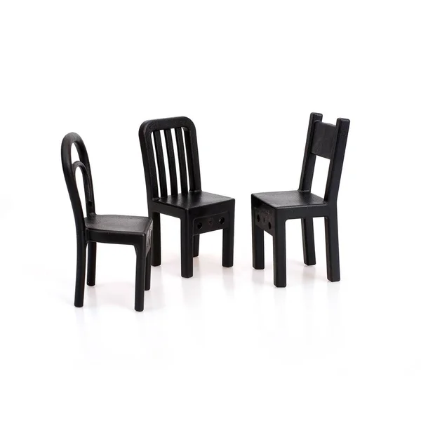 Cadeiras Pretas Isoladas Fundo Branco — Fotografia de Stock
