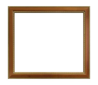 Tablolar, aynalar veya beyaz arkaplanda izole edilmiş fotoğraf için ahşap çerçeve