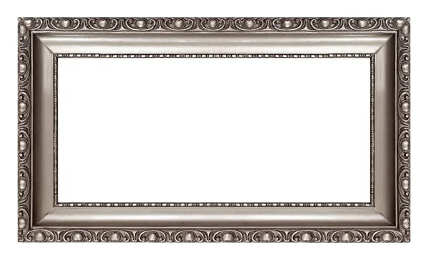 Silver Frame Paintings Mirrors Photo Isolated White Background — Stock Photo, Image