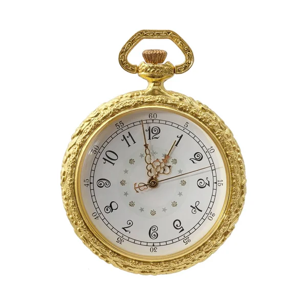 Reloj Bolsillo Aislado Sobre Fondo Blanco — Foto de Stock
