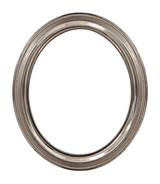 Beyaz arkaplanda izole edilmiş resimler, aynalar veya fotoğraf için gümüş çerçeve