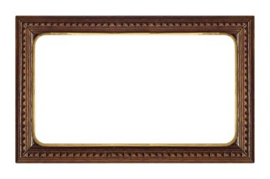 Tablolar, aynalar veya beyaz arkaplanda izole edilmiş fotoğraf için ahşap çerçeve