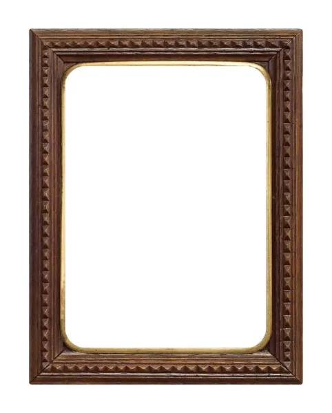 用于在白色背景下隔离的绘画 镜子或照片的木制框架 — 图库照片