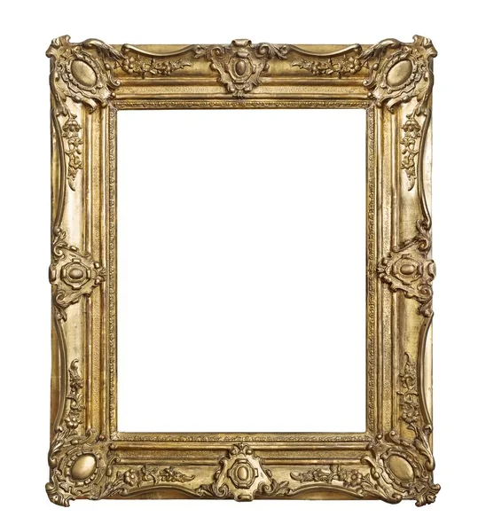 Golden Frame Paintings Mirrors Photo Isolated White Background — Stock Photo, Image