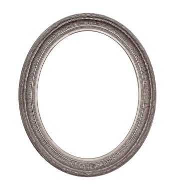 Beyaz arkaplanda izole edilmiş resimler, aynalar veya fotoğraf için gümüş çerçeve