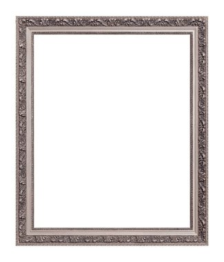 Beyaz arkaplanda izole edilmiş resimler, aynalar veya fotoğraf için gümüş çerçeve