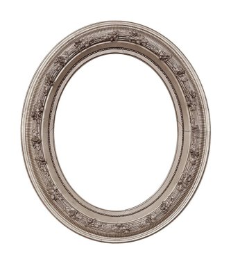 Beyaz arkaplanda izole edilmiş resimler, aynalar veya fotoğraf için gümüş çerçeve