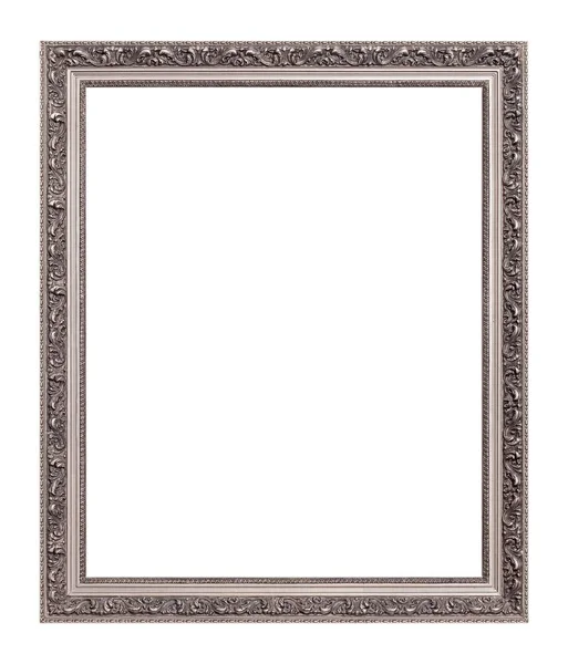 Zilveren Frame Voor Schilderijen Spiegels Foto Geïsoleerd Witte Achtergrond — Stockfoto