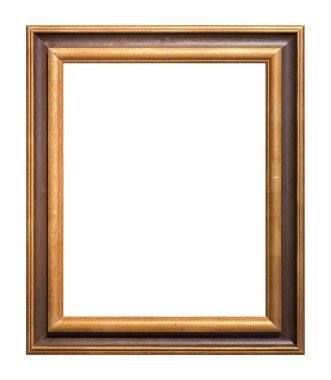 Tablolar, aynalar veya beyaz arkaplanda izole edilmiş fotoğraf için ahşap çerçeve