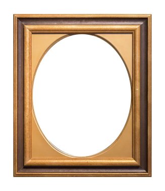 Tablolar, aynalar veya beyaz arkaplanda izole edilmiş fotoğraf için ahşap çerçeve