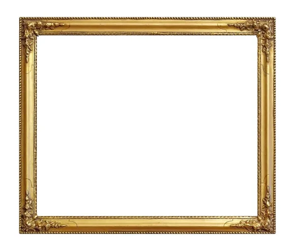 Cadre Doré Pour Peintures Miroirs Photo Isolé Sur Fond Blanc — Photo