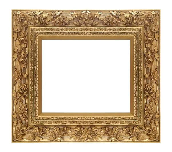 Beyaz Arkaplanda Izole Edilmiş Resimler Aynalar Veya Fotoğraf Için Altın — Stok fotoğraf