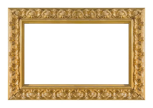 Золота Рамка Картин Дзеркал Або Фото Ізольована Білому Тлі — стокове фото