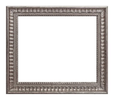 Beyaz arkaplanda izole edilmiş resimler, aynalar veya fotoğraf için gümüş çerçeve