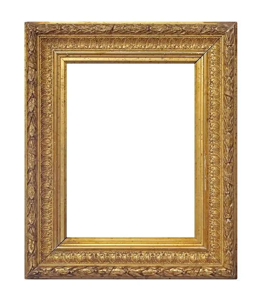 白い背景に隔離された絵画 写真のための黄金のフレーム — ストック写真