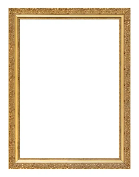 Moldura Dourada Para Pinturas Espelhos Fotos Isoladas Sobre Fundo Branco — Fotografia de Stock