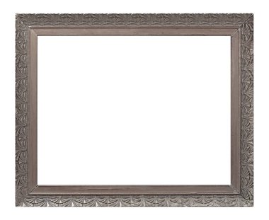 Beyaz arkaplanda izole edilmiş resimler, aynalar veya fotoğraf için gümüş çerçeve