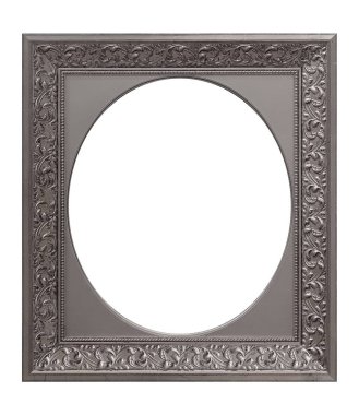 Beyaz arkaplanda izole edilmiş resimler, aynalar veya fotoğraf için gümüş çerçeve