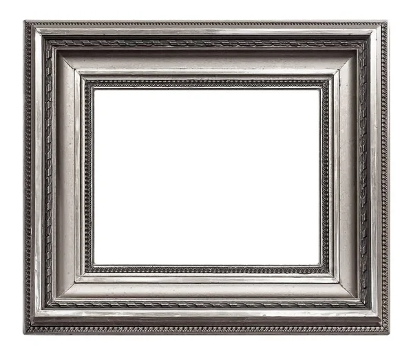 白地に隔離された絵画 写真のための銀のフレーム — ストック写真