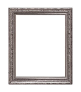 Beyaz arkaplanda izole edilmiş resimler, aynalar veya fotoğraf için gümüş çerçeve