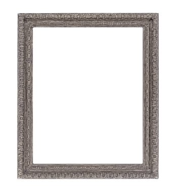 Beyaz arkaplanda izole edilmiş resimler, aynalar veya fotoğraf için gümüş çerçeve