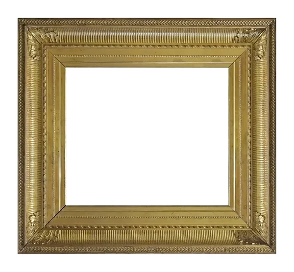 Golden Frame Paintings Mirrors Photo Isolated White Background — Stock Photo, Image