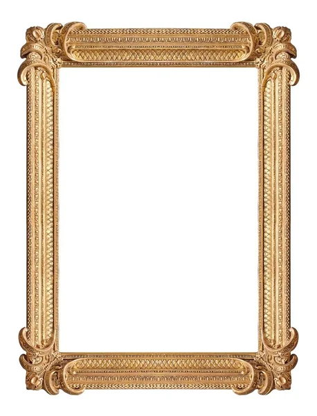 Cornice Dorata Quadri Specchi Foto Isolate Sfondo Bianco — Foto Stock