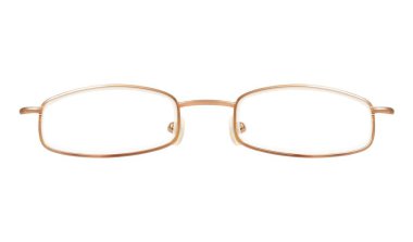 Bir portreye başvurmak için beyaz arkaplanda izole edilmiş gözlük