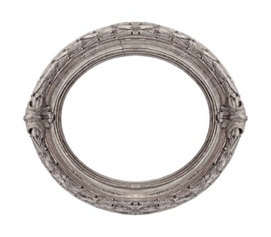 Beyaz arka planda izole edilmiş resimler, aynalar ya da fotoğraf için gümüş çerçeve. Kırpma yolu ile tasarım ögesi