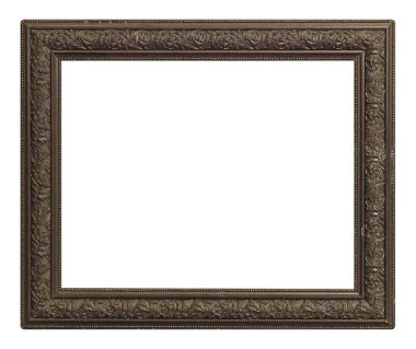 Tablolar, aynalar veya beyaz arkaplanda izole edilmiş fotoğraf için ahşap çerçeve