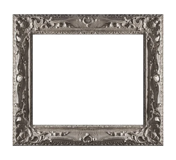 Cornice Argento Quadri Specchi Foto Isolate Sfondo Bianco — Foto Stock